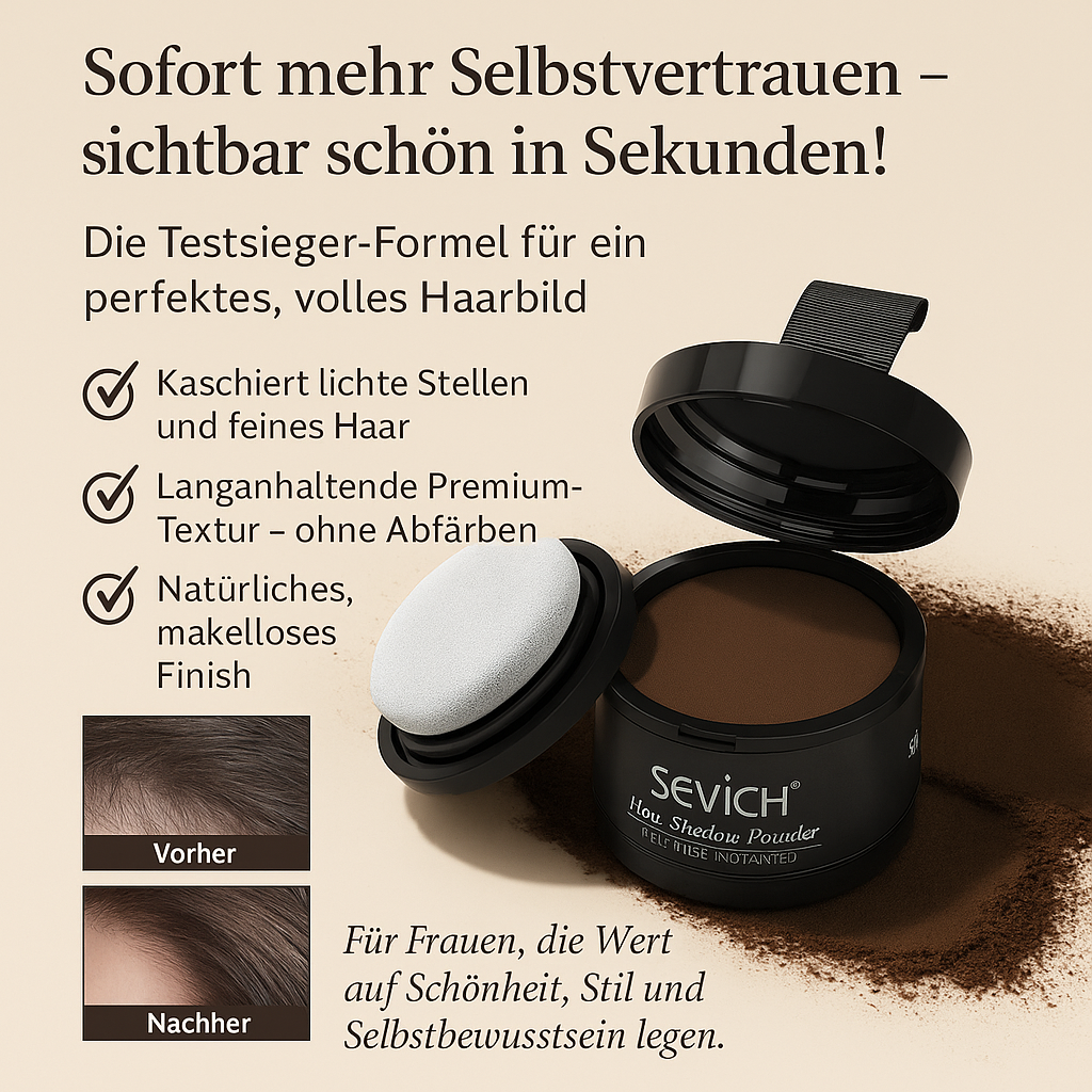 Hairline Puder für natürliche Übergänge, kaschiert Ansätze & kahle Stellen