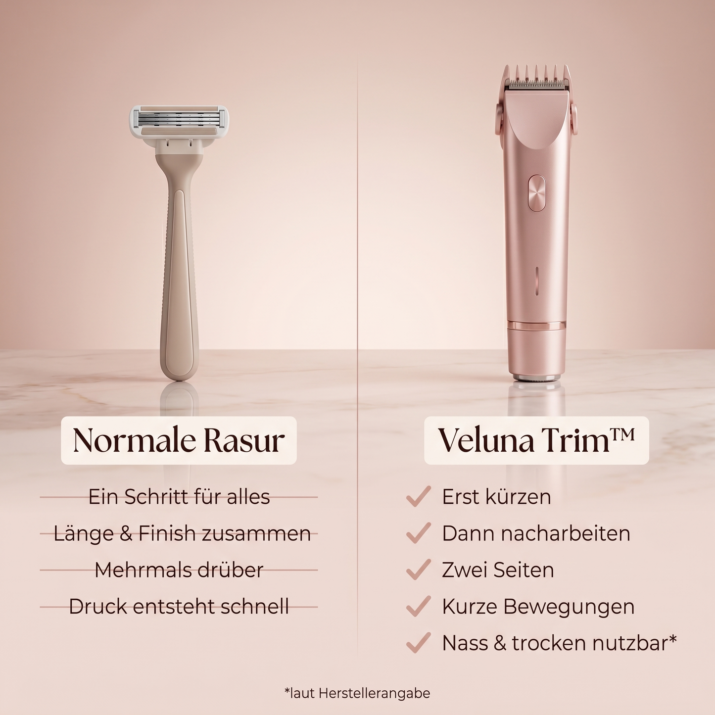 Veluna Trim™ Sanft trimmen. Mehr Kontrolle.